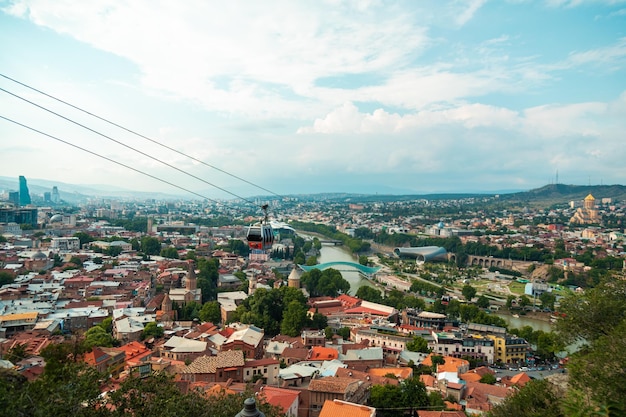 A view from cableway to Tbilisi city