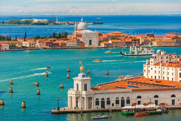 View from Campanile di San Marco to Venice Italy