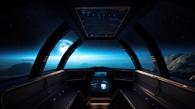 Вид из кабины космического корабля.