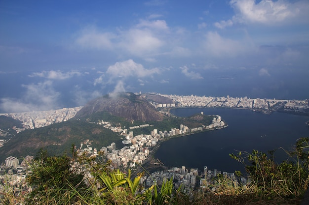 Foto la vista dalla collina del corcovado, rio de janeiro, brasile