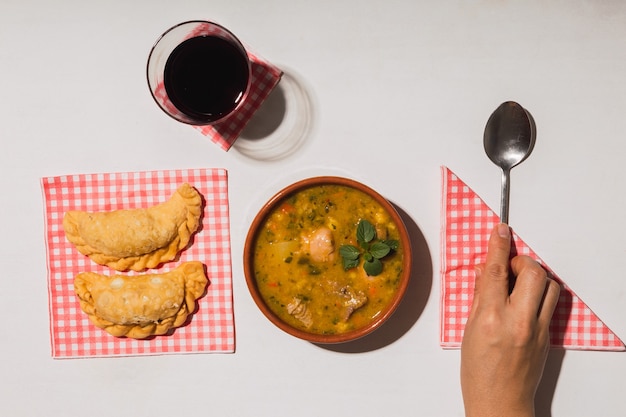 View from above of a delicious typical argentinian dish.