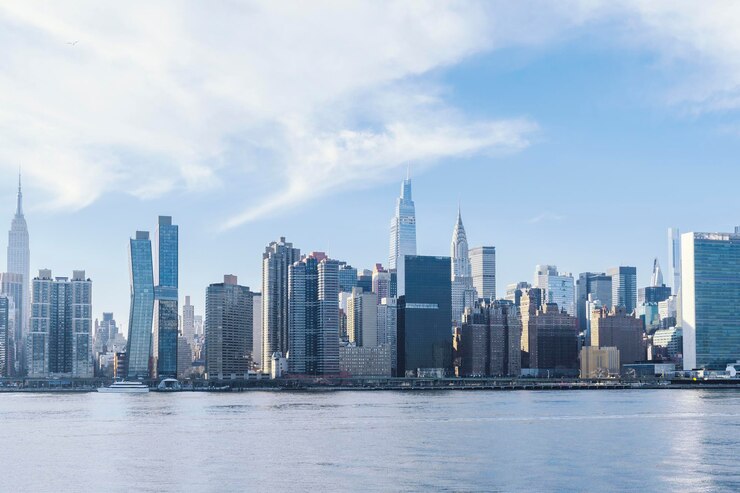 Photo 从罗斯福岛到中城东部建筑的景色 曼哈顿东侧的天际线