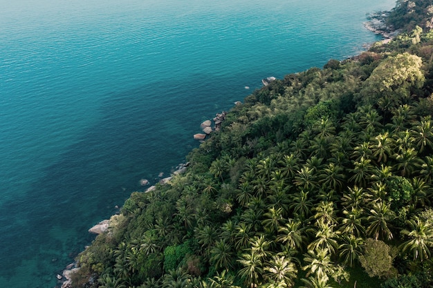 Photo view from the height of the sea, top view