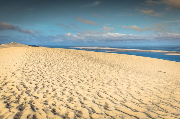 View from the highest dune in Europe Dune of Pyla Pilat Arcachon Bay Aquitaine France