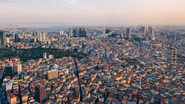 View from the Istanbul Sapphire to the south with the Bosphorus and the Sea of Marmara Besiktas European part of Istanbul Turkey