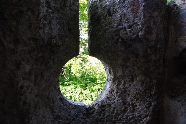 Photo view from loophole in lublin castle