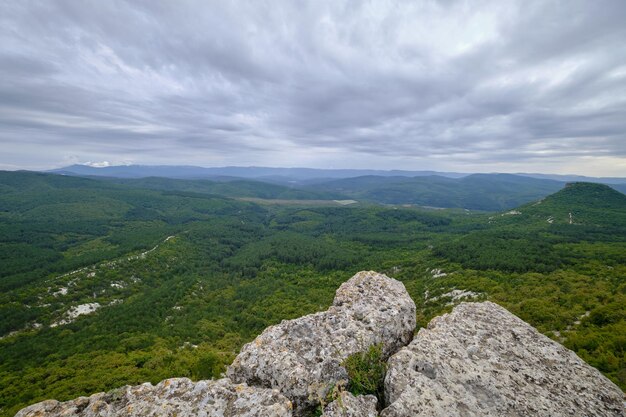 view from a low mountain