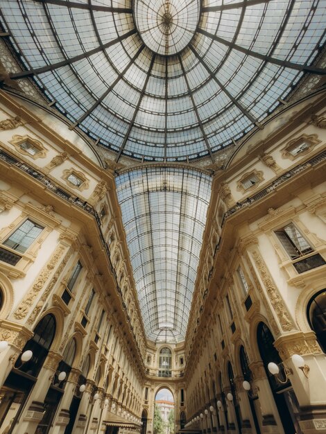 view from the middle of the roof of the Milan Gallery of Victor Emmanuel II