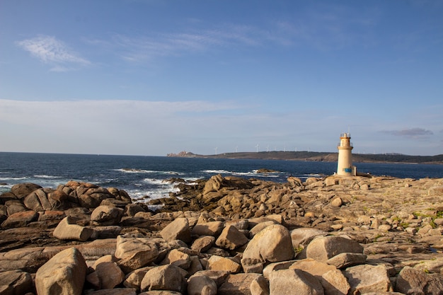 Photo view from the muxia lighthouse to the coast of camariñas