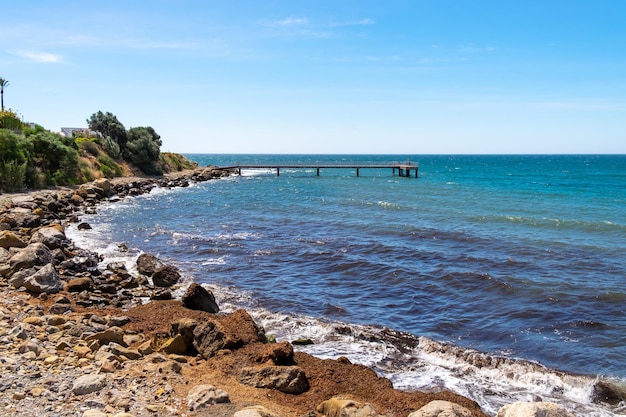 View from the pier on the sea at loneliness beach