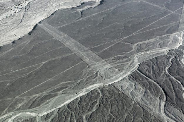 Photo view from plane on lines nazca