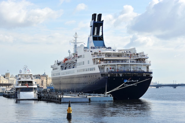 View from quay of Lieutenant Schmidt on the ocean liner