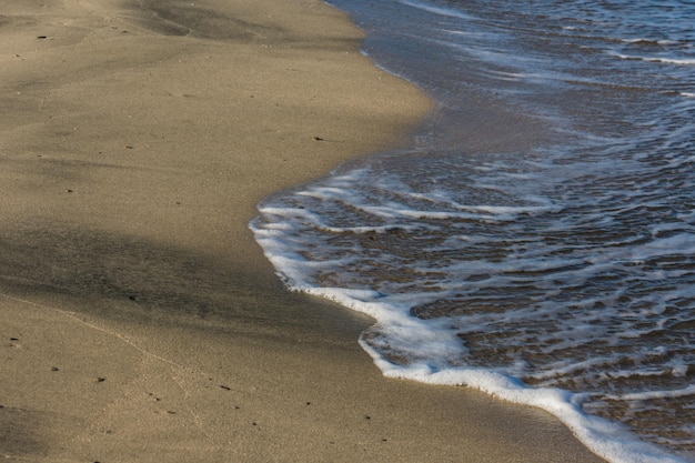 View from a small wave to the sandy beach in egypt