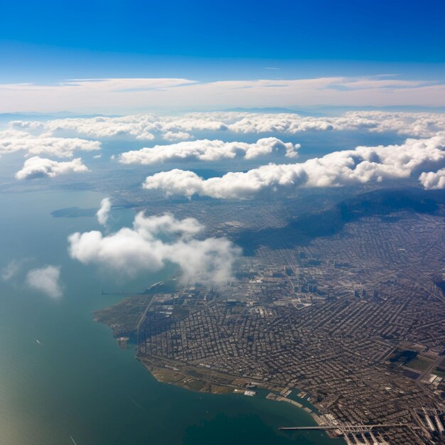 写真 宇宙から見た地球の海洋と都市の光が見える