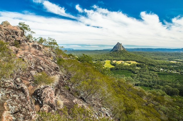 Photo view from the summit of mount ngungun glass house mountains sunshine coast australia