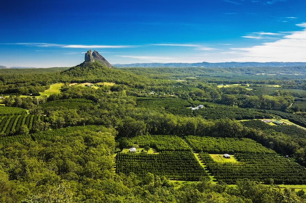 Photo view from the summit of mount ngungun glass house mountains sunshine coast queensland australia