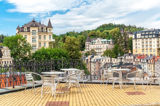 View from the terrace of the cafe on Karlovy Vary