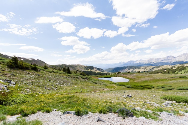 콜로라도주 코튼우드 패스(Cottonwood Pass) 정상에서 본 전망.