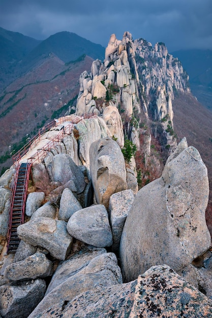 View from Ulsanbawi rock peak Seoraksan National Park South Corea