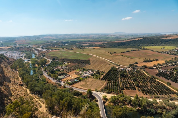 View from the viewpoint of Arcos de la Frontera in Cadiz Andalusia