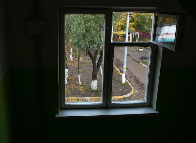 View from the window on one of the courtyards Moscow region Russia