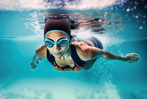 view in the front photo male swimmer swimming the butterfly stroke