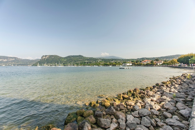 View of the Grada Lake from Bardolino, a famous place in Italy