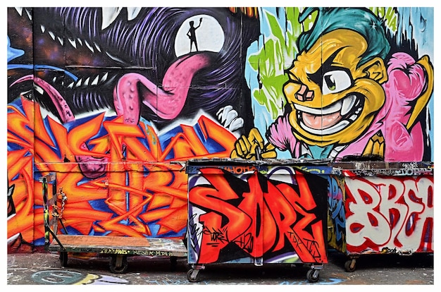 view of graffiti on wall