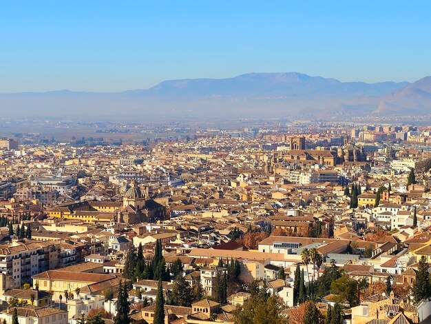 Photo view of granada from the barranco del abogado viewpoint