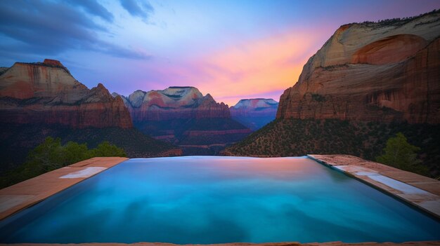 A view of the grand canyon from the overlook.