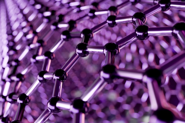 View of a graphene molecular nanotechnology structure 