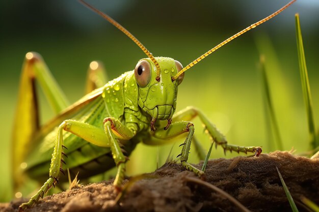 View of Grasshopper in nature