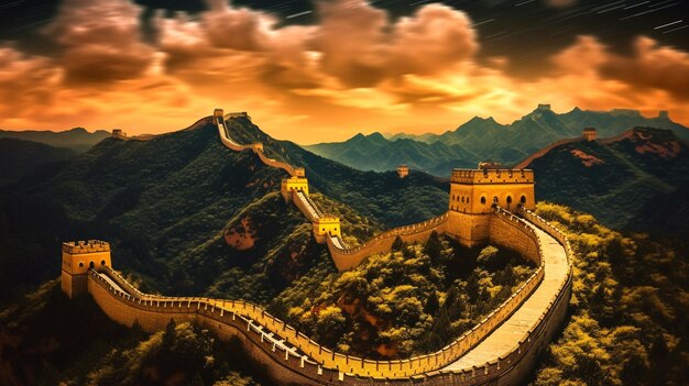 view of the great wall of china