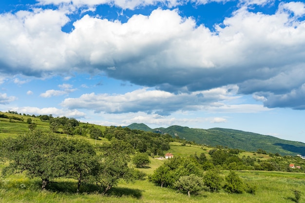 View at Greben hill by the Danube river in Serbia