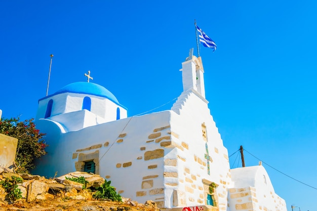 View of greek church on a pros island