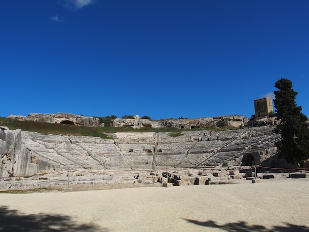 View of the Greek theatre of Syracuse Sicily