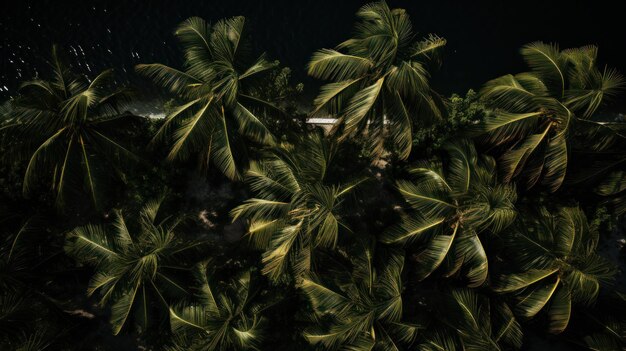 A view of a group of palm trees from above ai