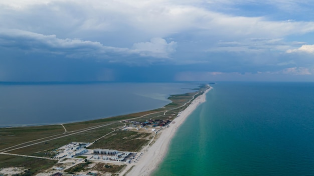 A view of the gulf of mexico from the air.