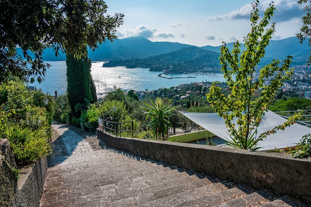 View of the gulf of Rapallo on the Italian Riviera