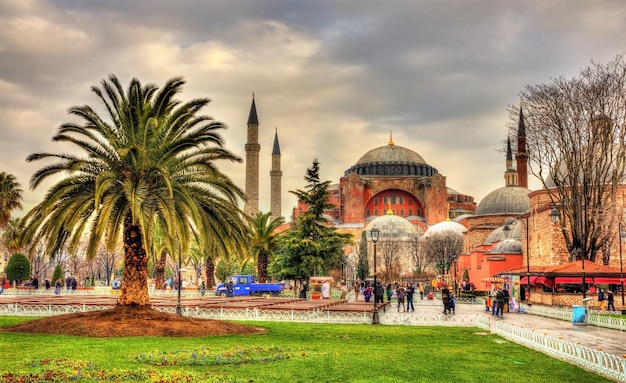 Foto vista di hagia sophia santa saggezza istanbul turchia