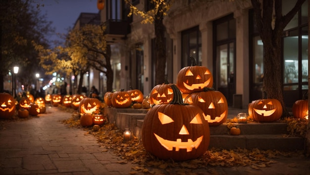 a view of Halloween celebrations in the city