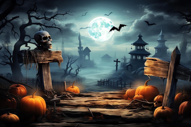 view of halloween decor AI generated image