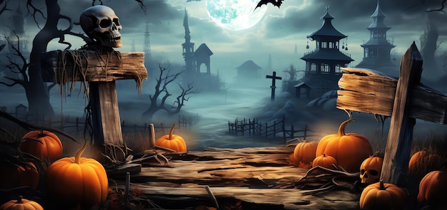 Вид на декор Хэллоуина Изображение, созданное AI