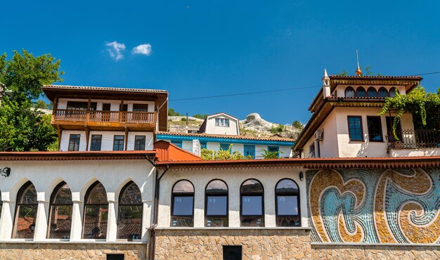 Photo view of hansaray the khan's palace in bakhchysarai crimea