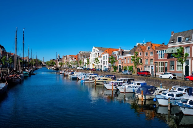 View of the harbour of delfshaven rotterdam netherlands