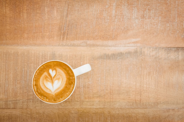 View of a heart composed of coffee