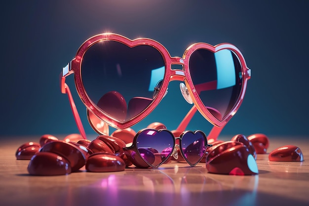 View of heart shapes sunglasses