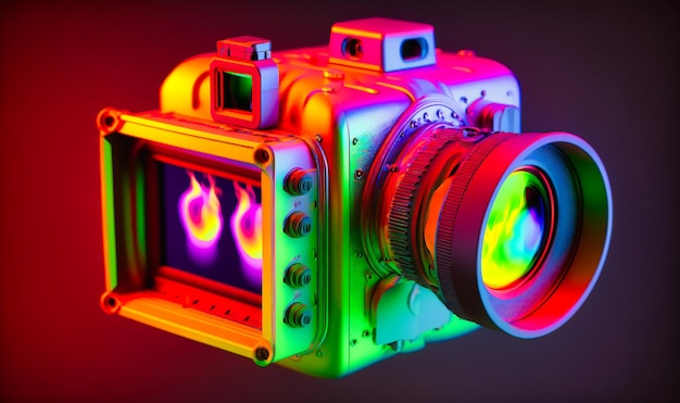 A view of the heat distribution in an object with varying colors indicating different temperatures