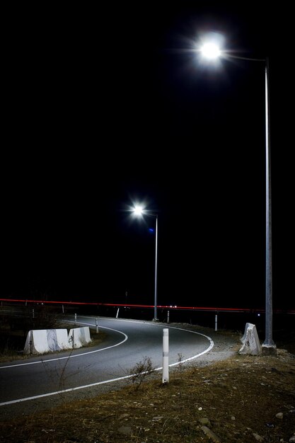 View of a highway at night