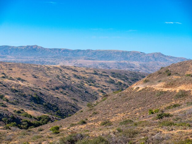 A view of the hills in the interior part of catalina island